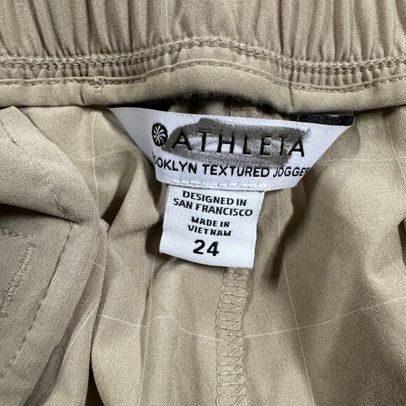 Athleta Brooklyn Textured Jogger Windowpane Taupe Women's Size 24 New With Tags - Picture 5 of 12